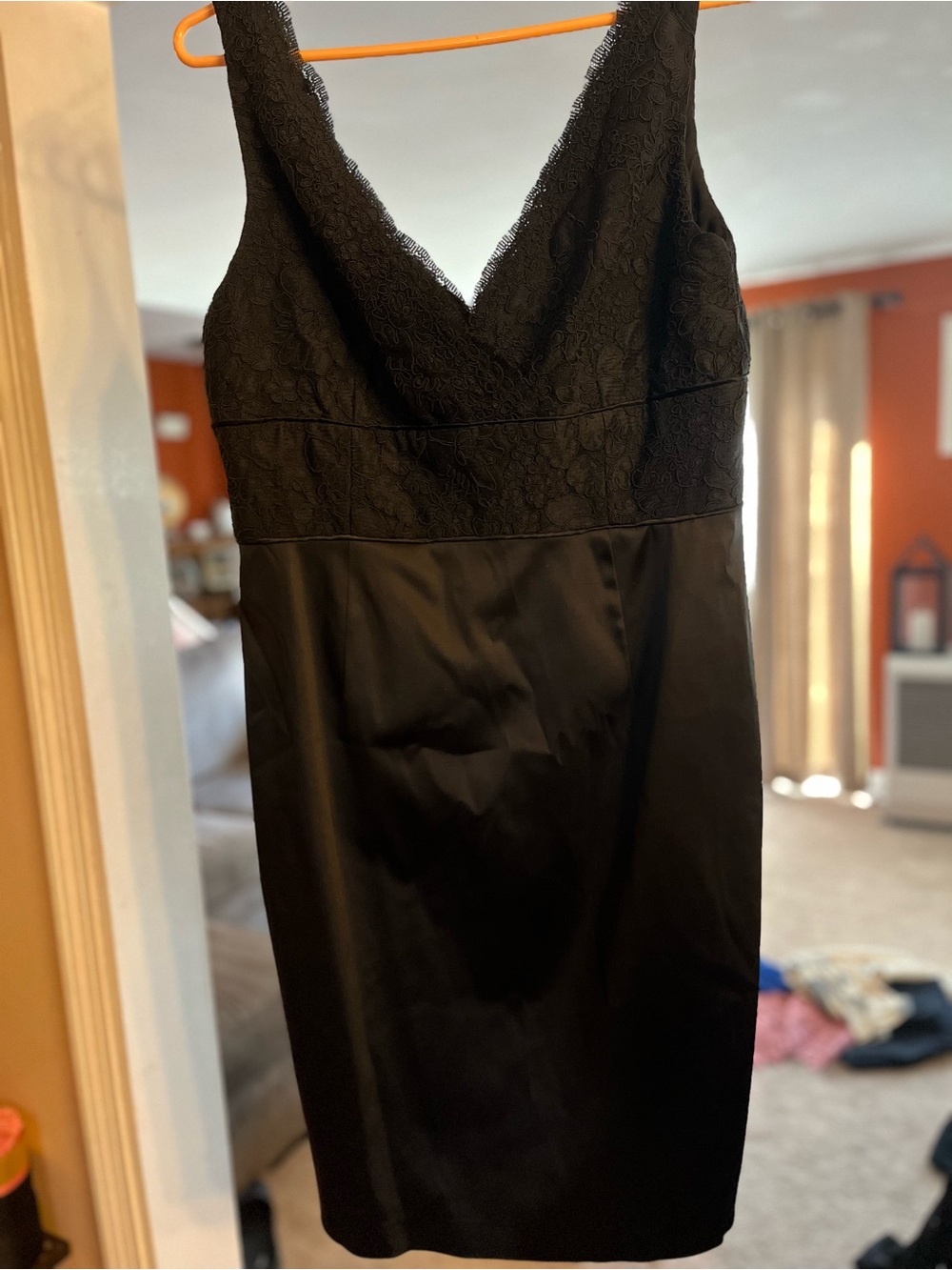 Jones New York Black Lace-Top Midi Dress